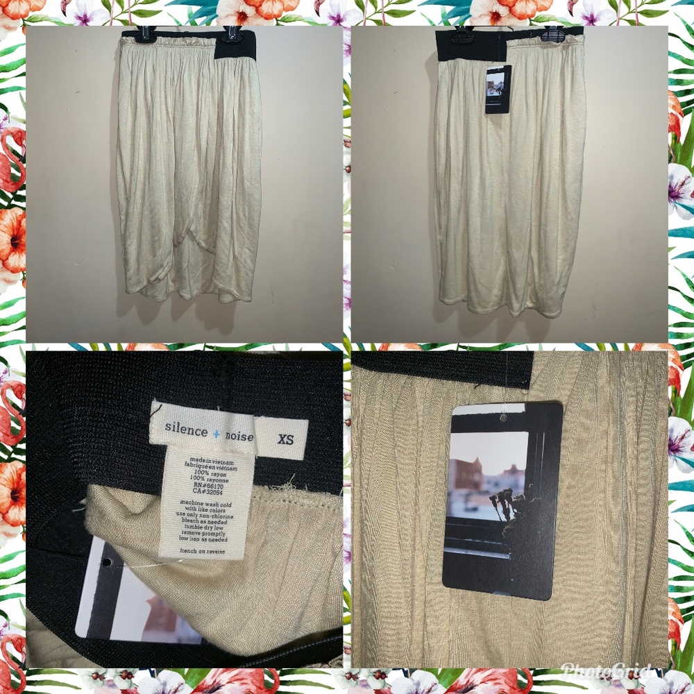 Silence + Noise SZ XS WRAP/Tulip Skirt SAND/SABLE